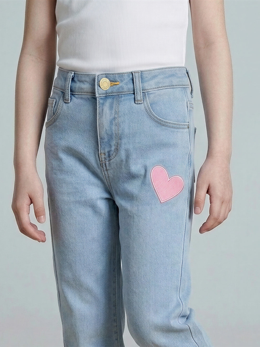 GIRLS Light Blue Wide Leg Jeans