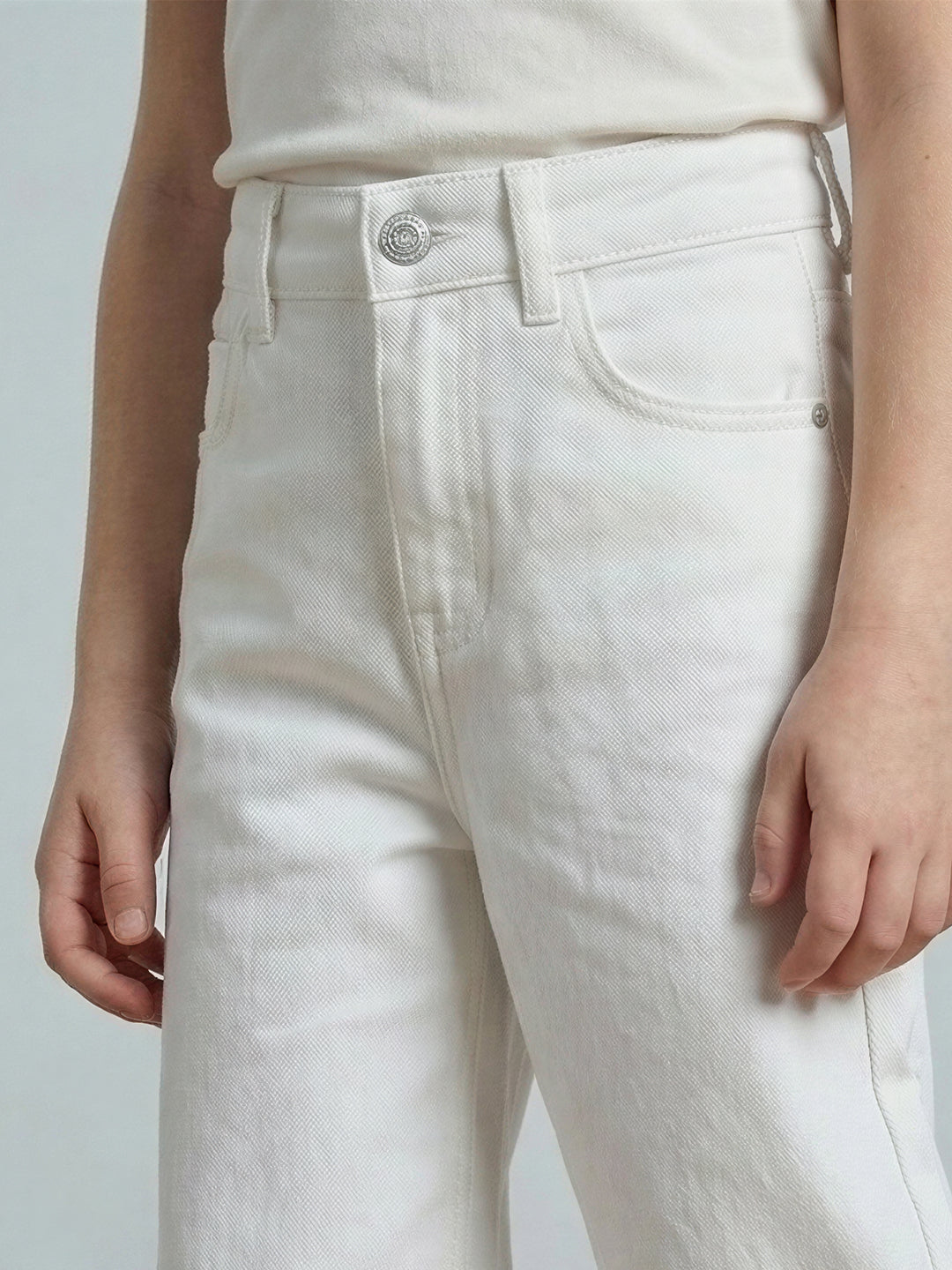 GIRLS White Wide Leg Jeans
