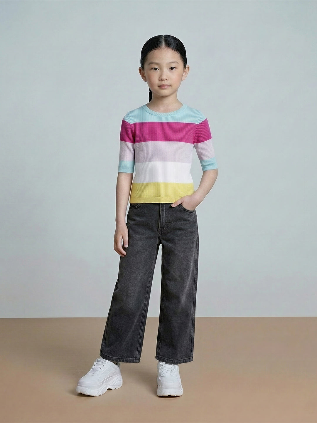 GIRLS Black Wide Leg Jeans