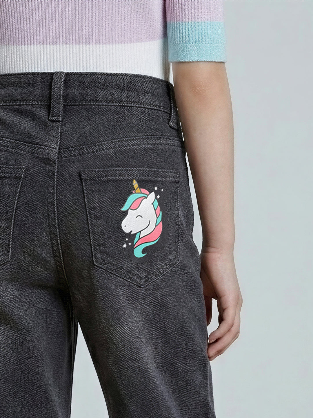 GIRLS Black Wide Leg Jeans