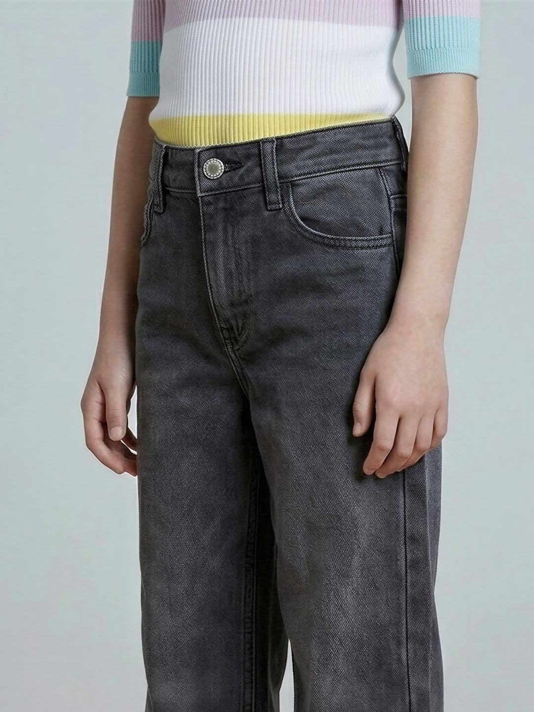 GIRLS Black Wide Leg Jeans