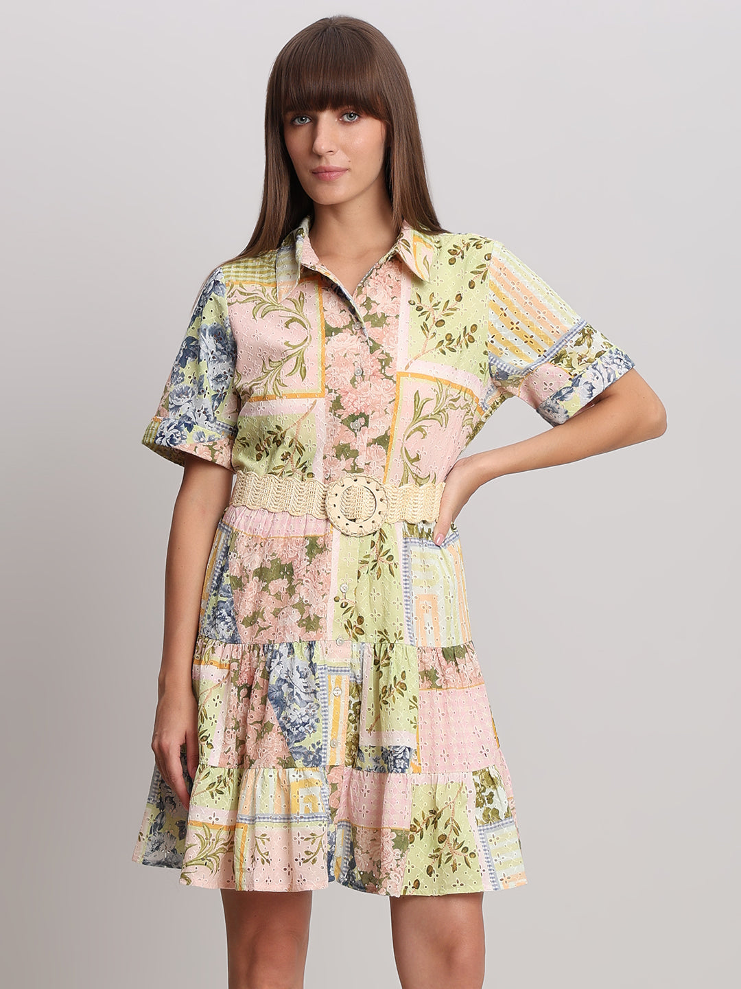 Printed Cotton Shirt Dress