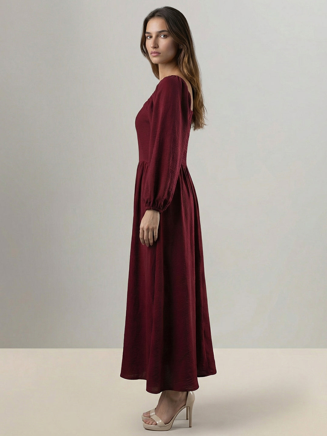 Burgundy Midaxi Dress