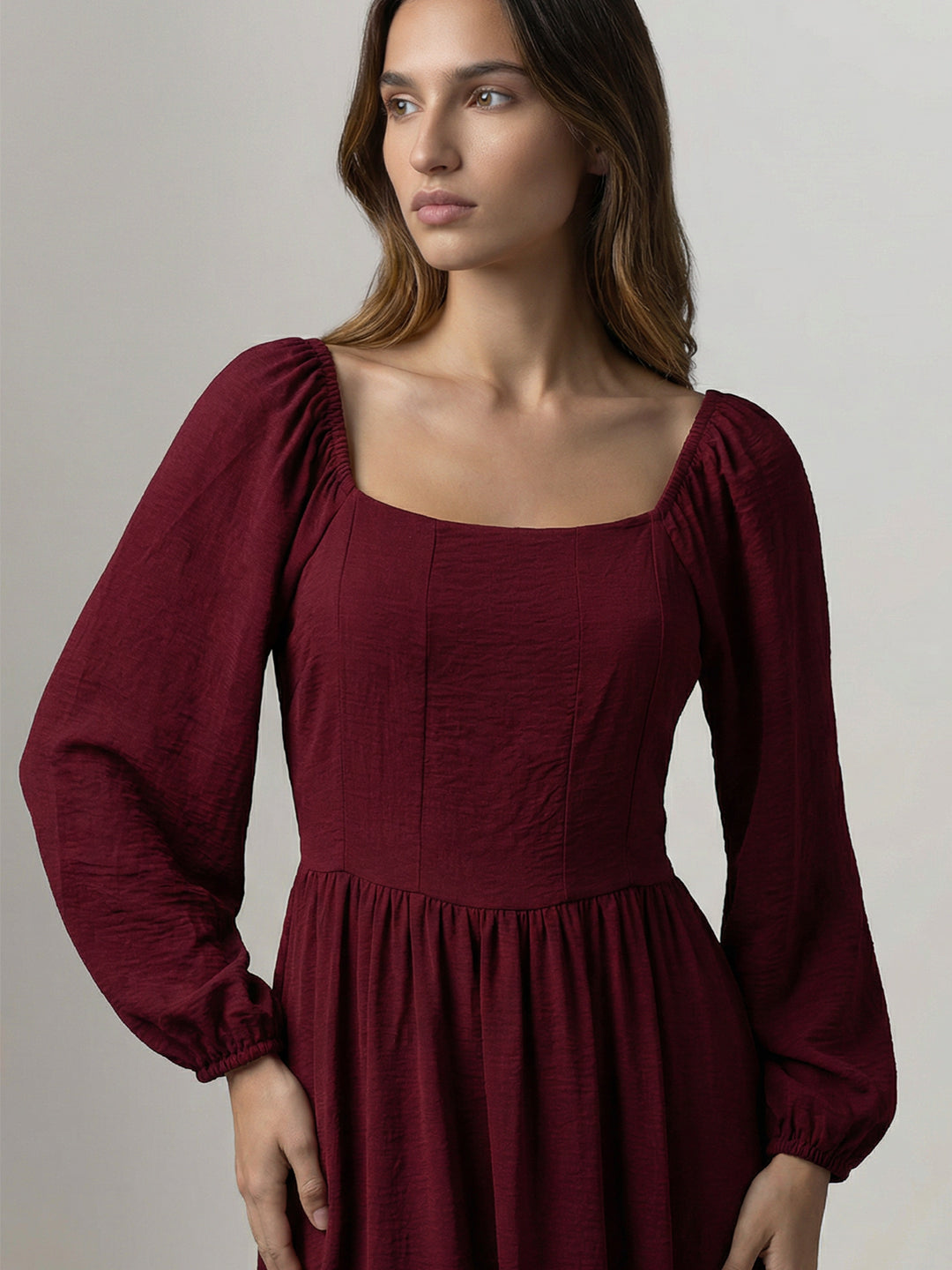 Burgundy Midaxi Dress