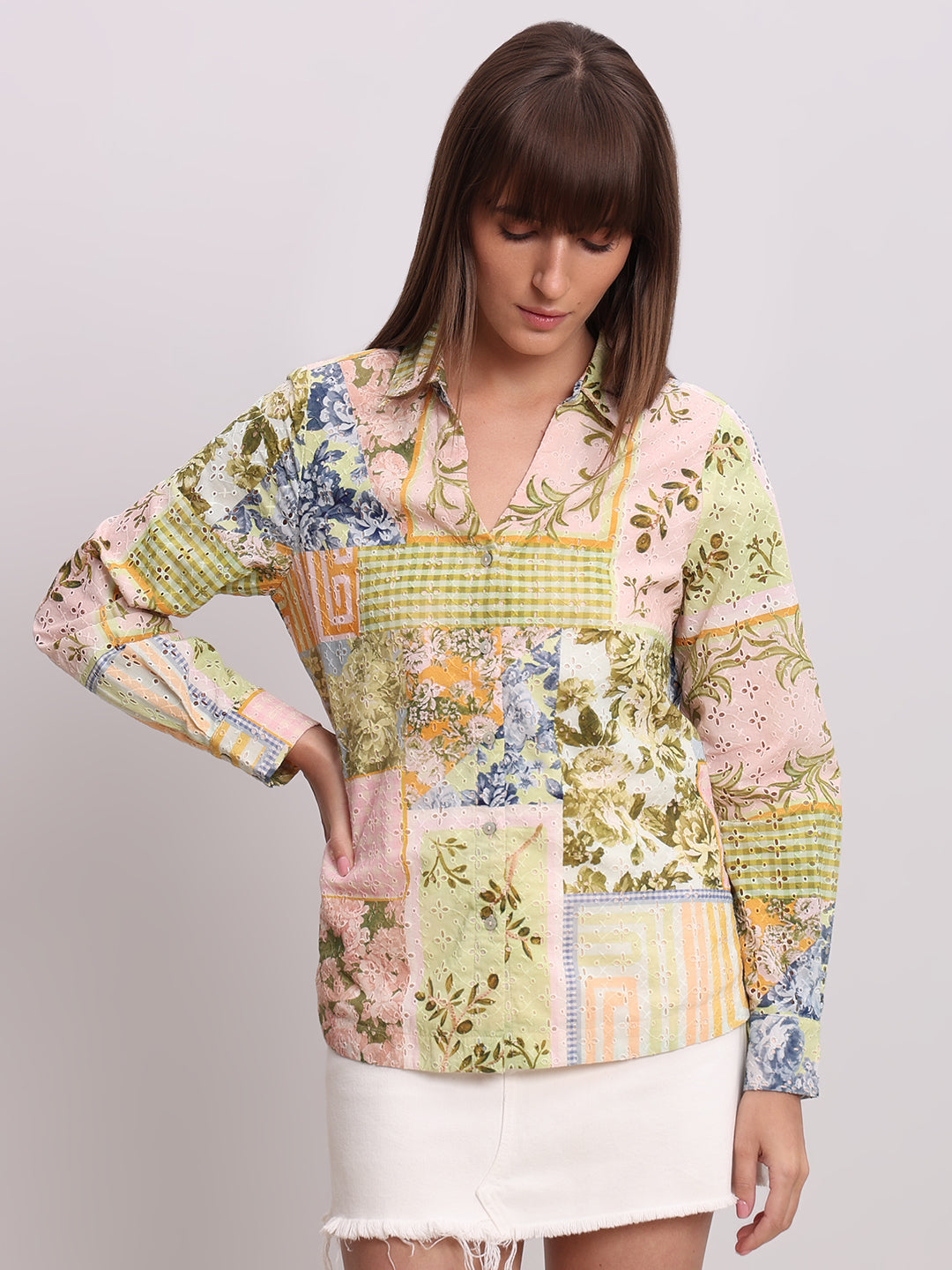 Patchwork Printed Shirt