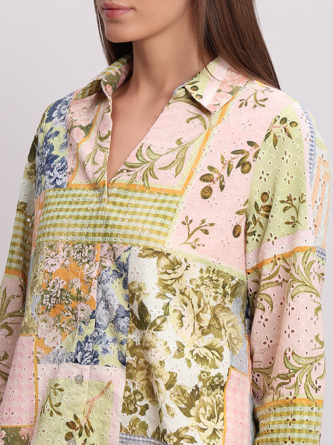 Patchwork Printed Shirt