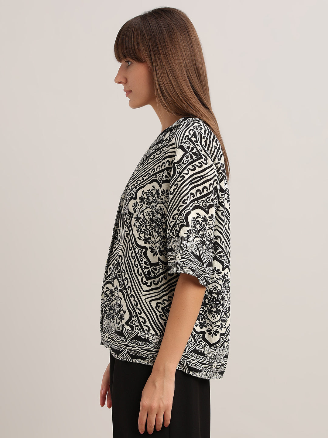 Brown Printed Resort Shirt