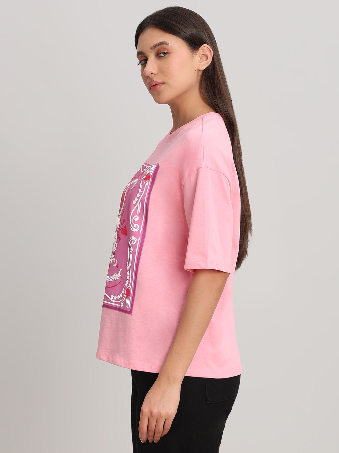 Pink Graphic Print T-Shirt