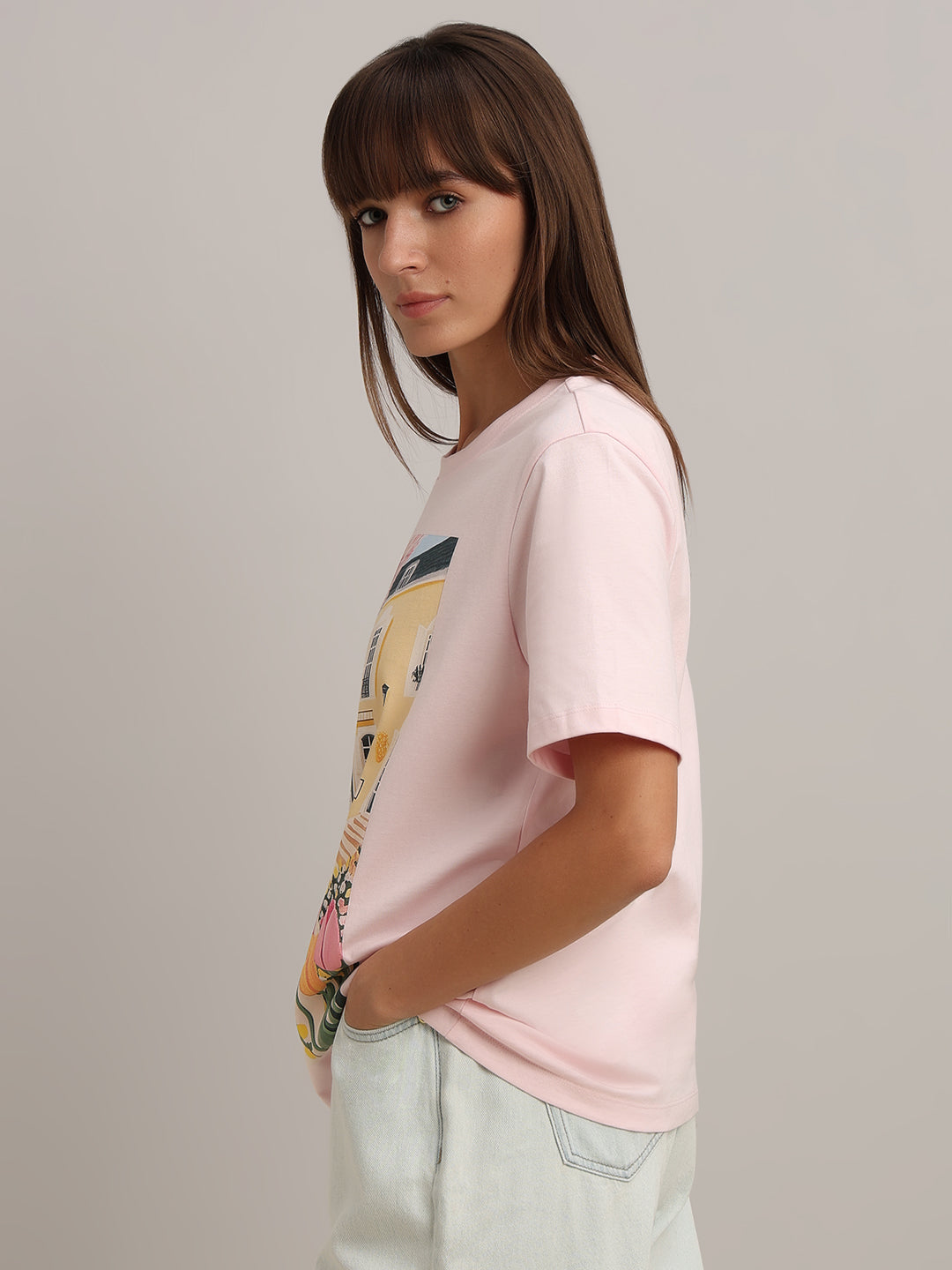 Pink Graphic Print T-shirt