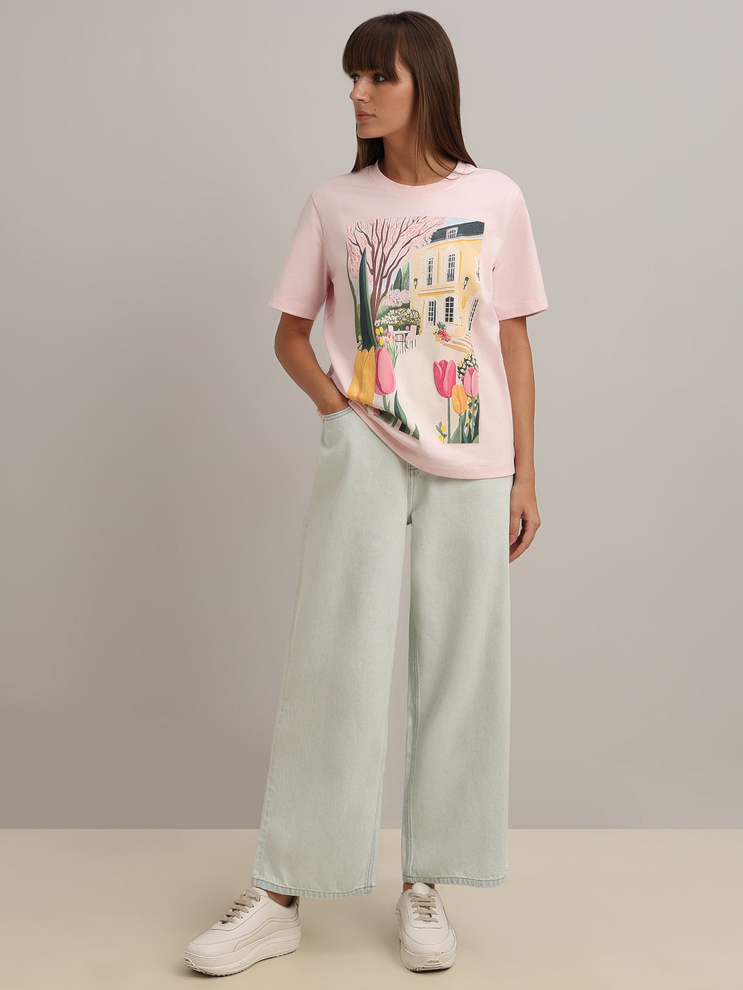 Pink Graphic Print T-shirt