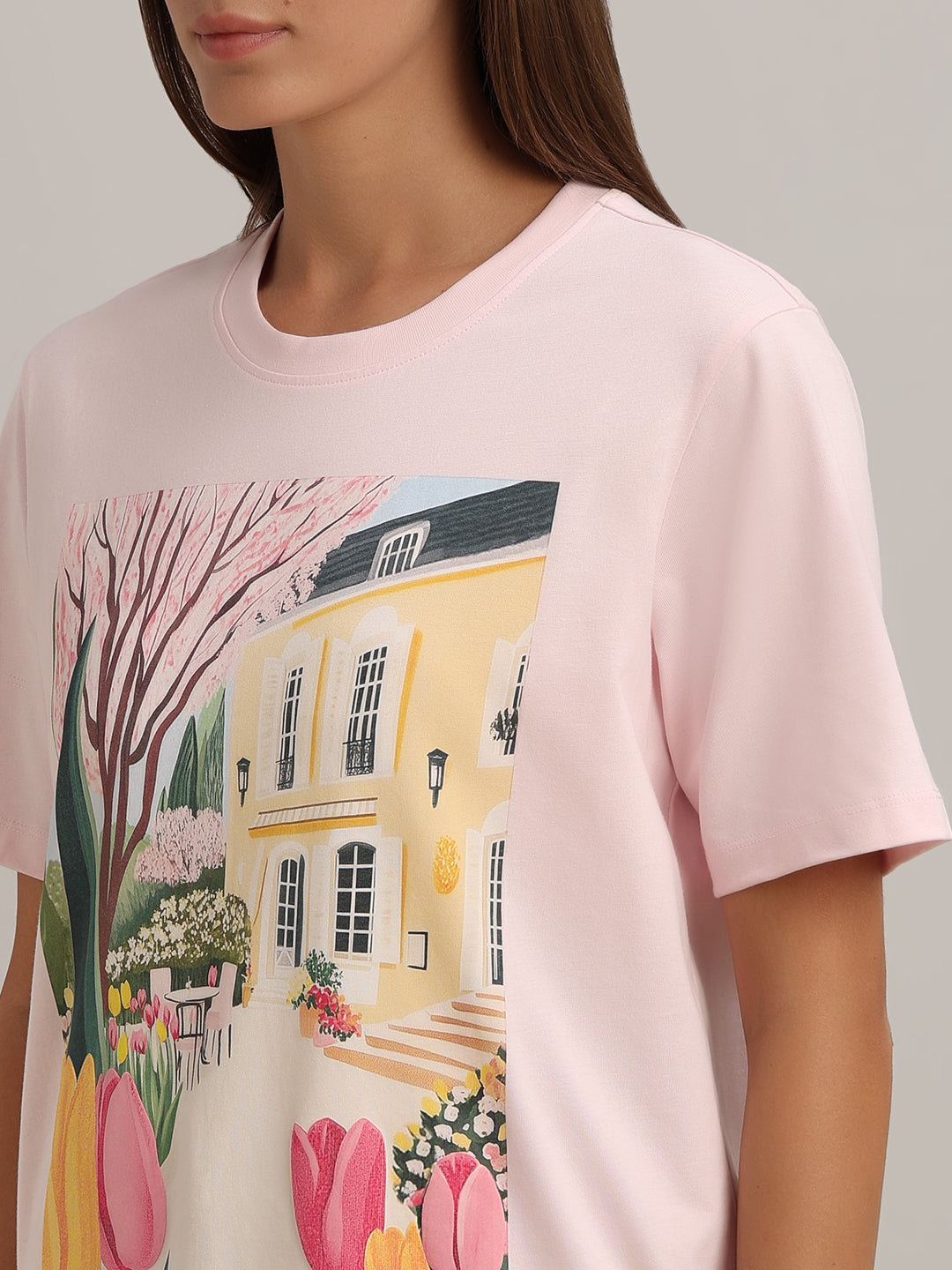 Pink Graphic Print T-shirt