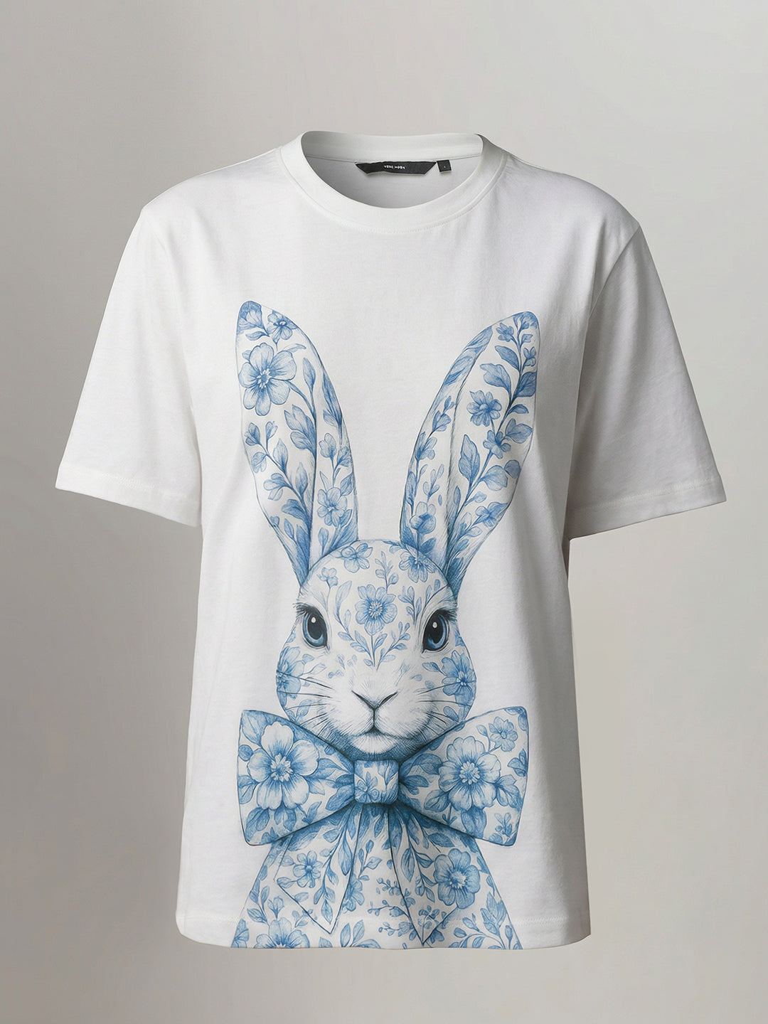 White Printed Cotton T-Shirt