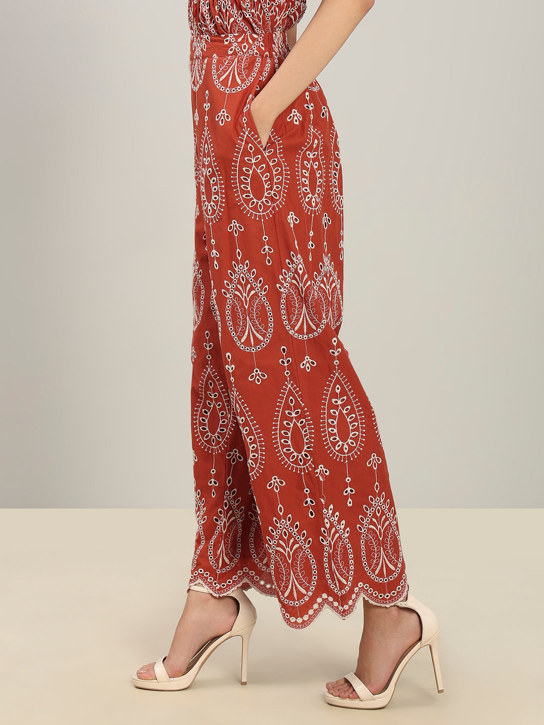 Rust High Rise Pants