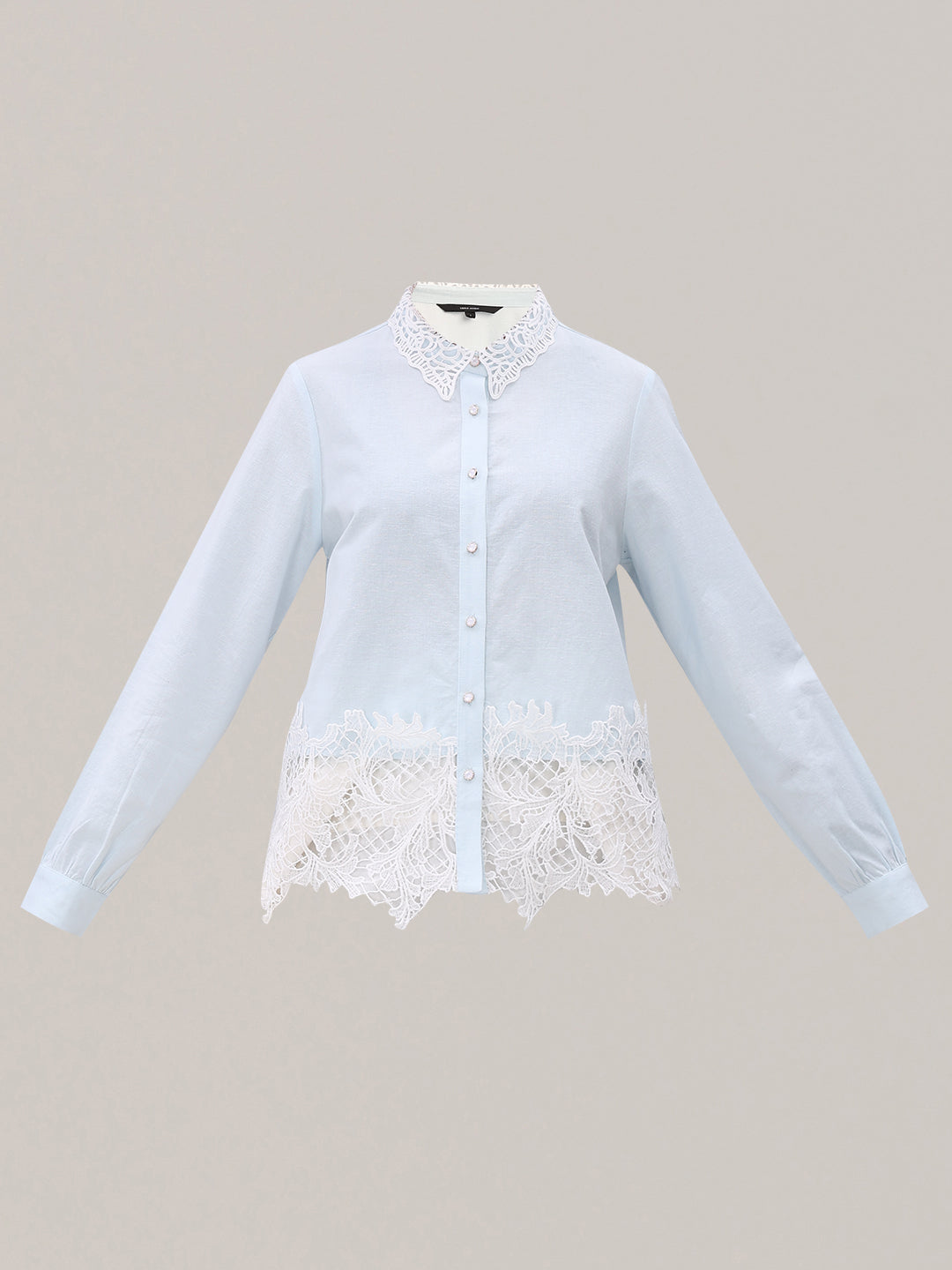 Light Blue Lace Detail Shirt