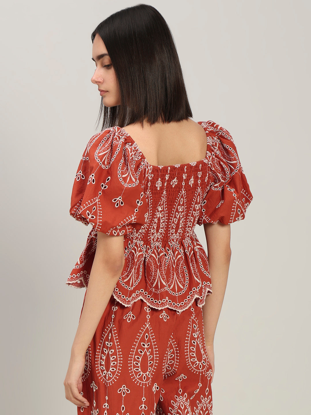 Rust Cotton Cropped Top