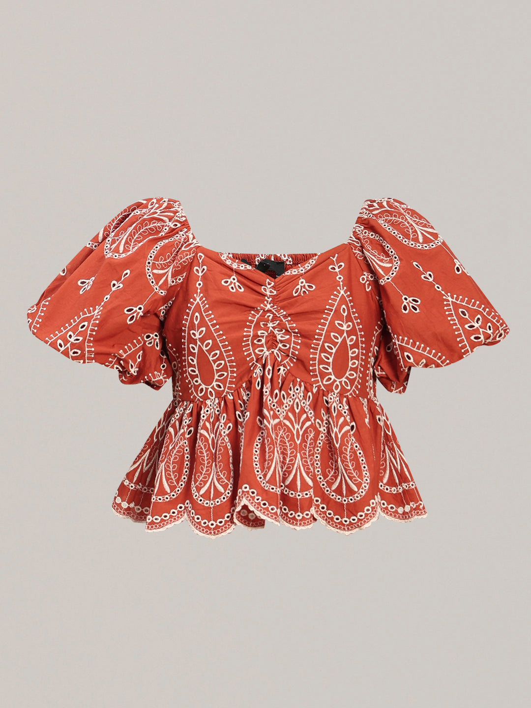 Rust Cotton Cropped Top