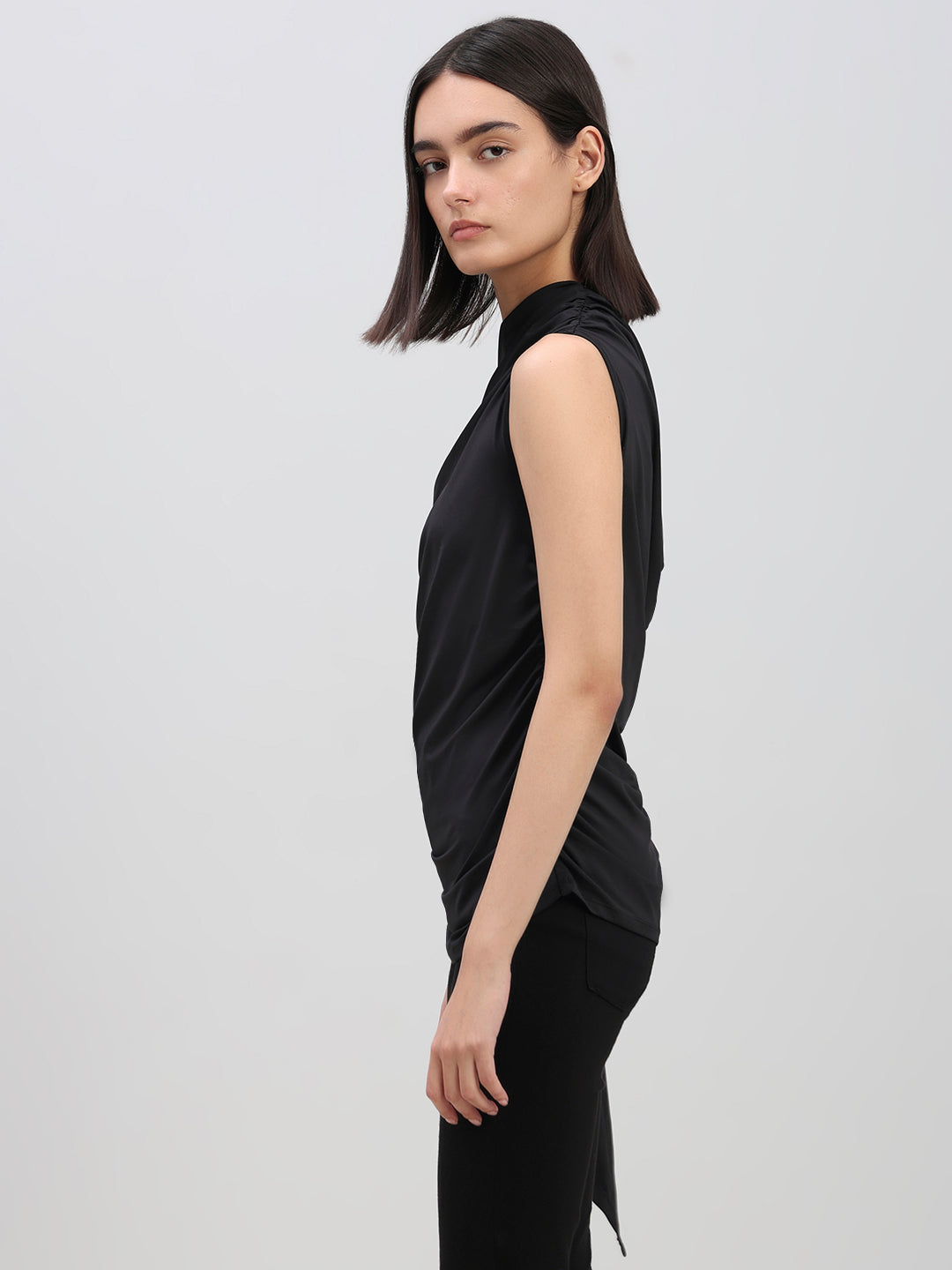 Ruched One Shoulder Top