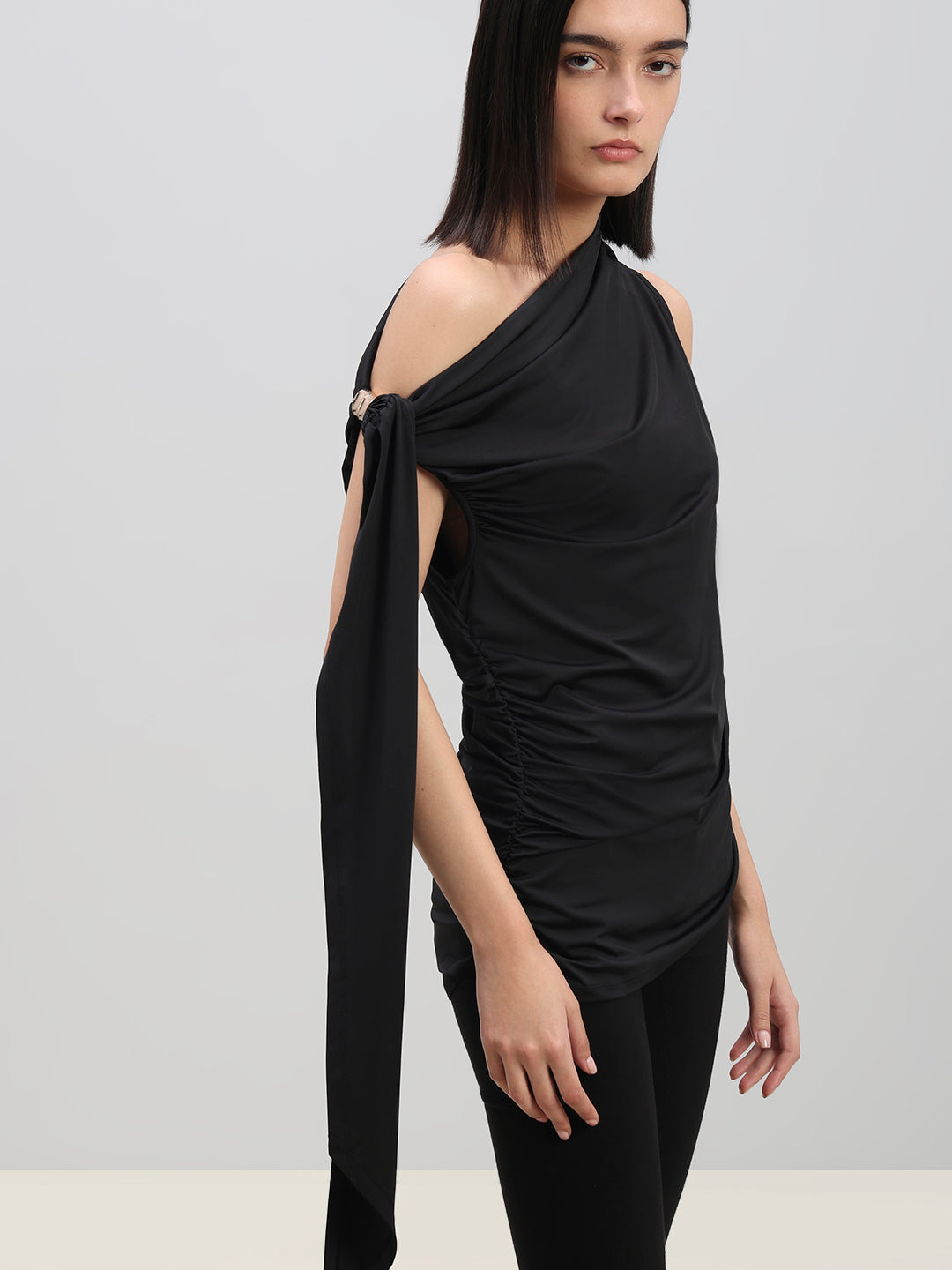 Ruched One Shoulder Top