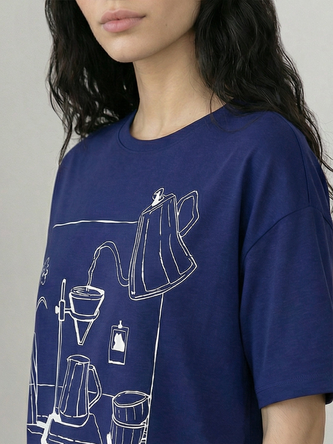 Dark Blue Printed T-shirt
