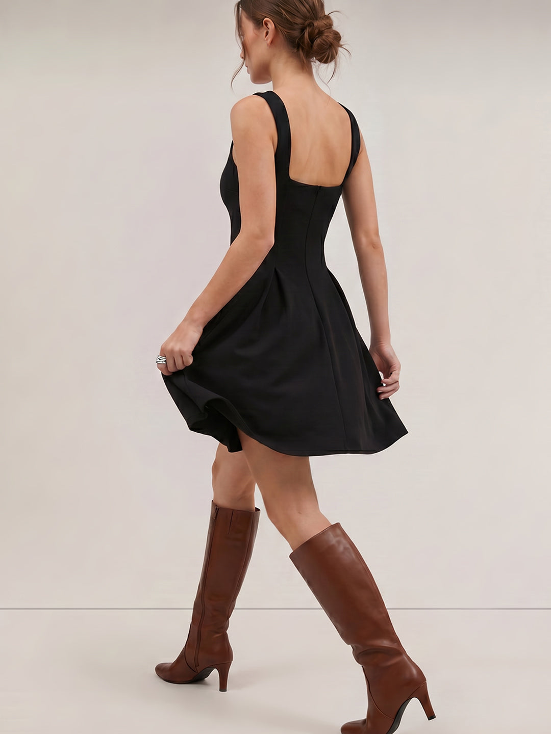short black flare dress Flared Womens dresses