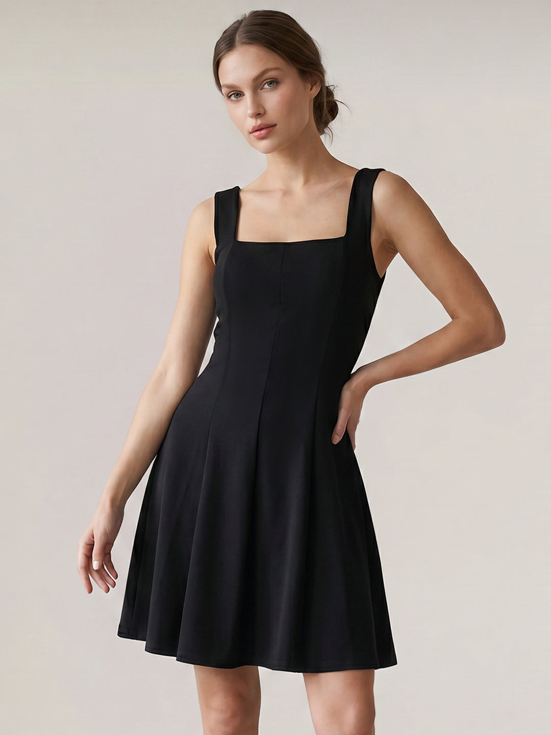 Black Flared Short Dress