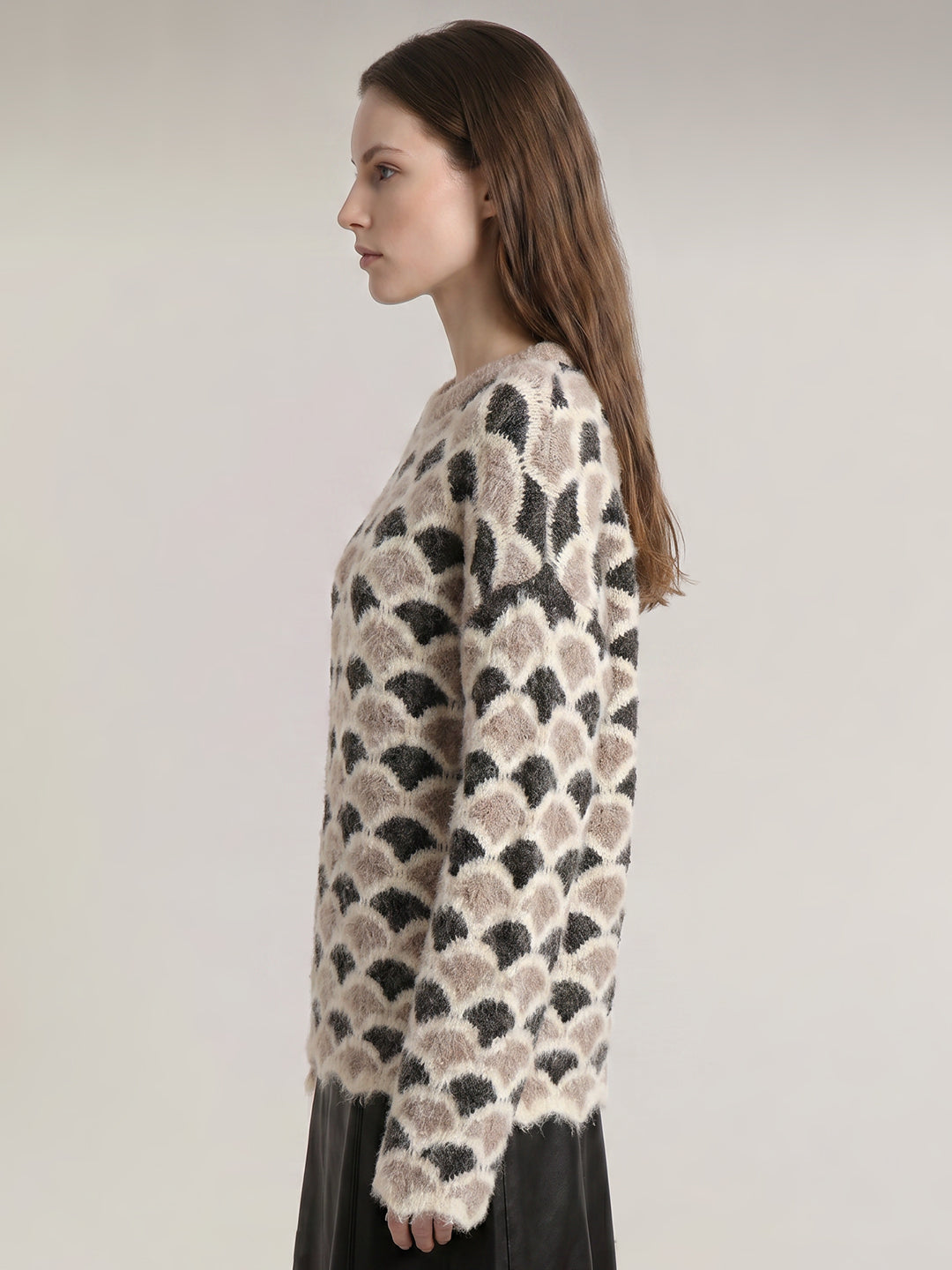 Beige O-Neck Pullover