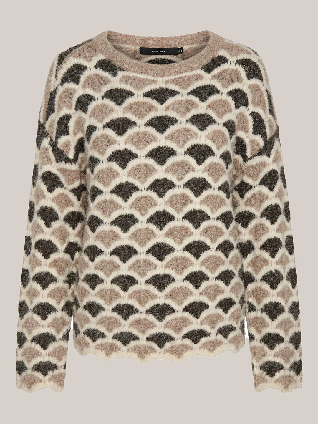 Beige O-Neck Pullover