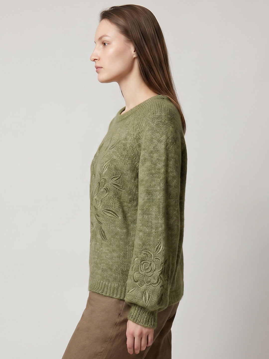 Green O-Neck Pullover