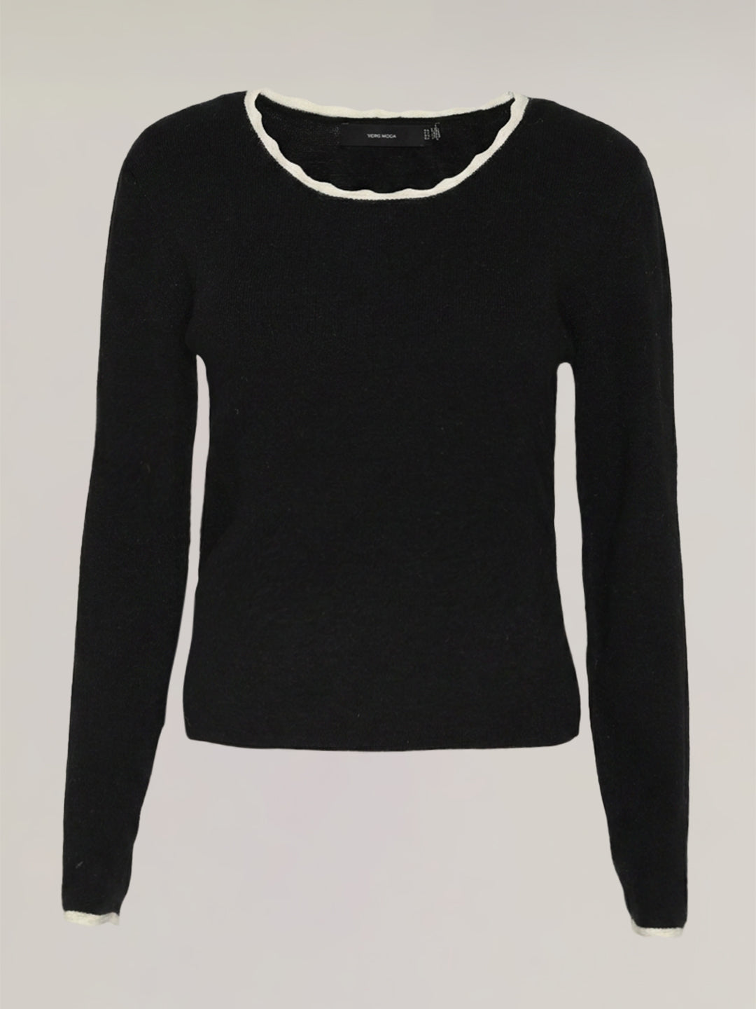 Black U-Neck Pullover