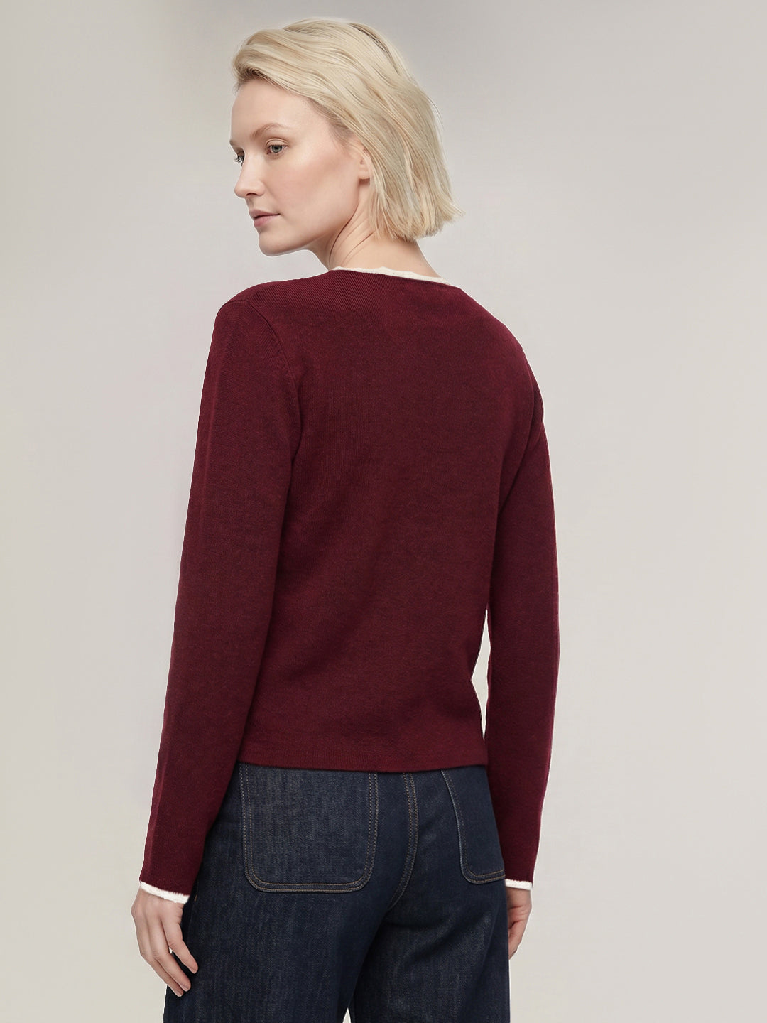 Maroon U-Neck Pullover