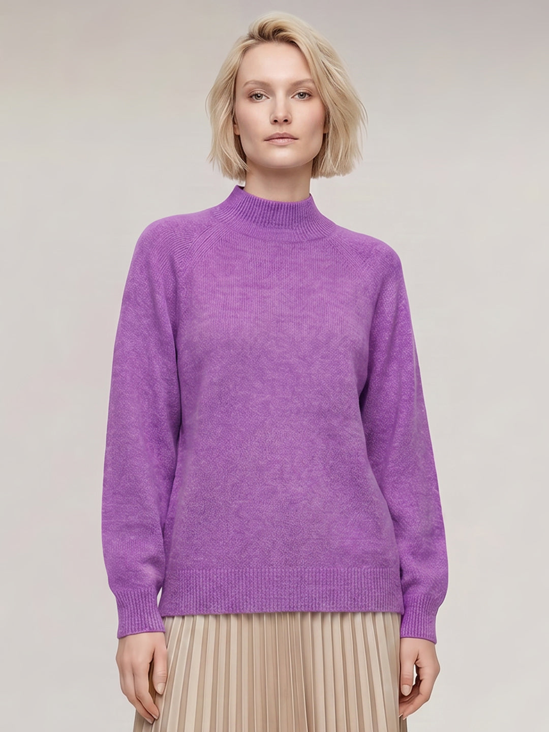 Purple High Neck Pullover