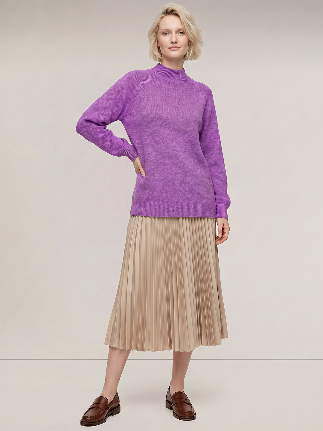 Purple High Neck Pullover