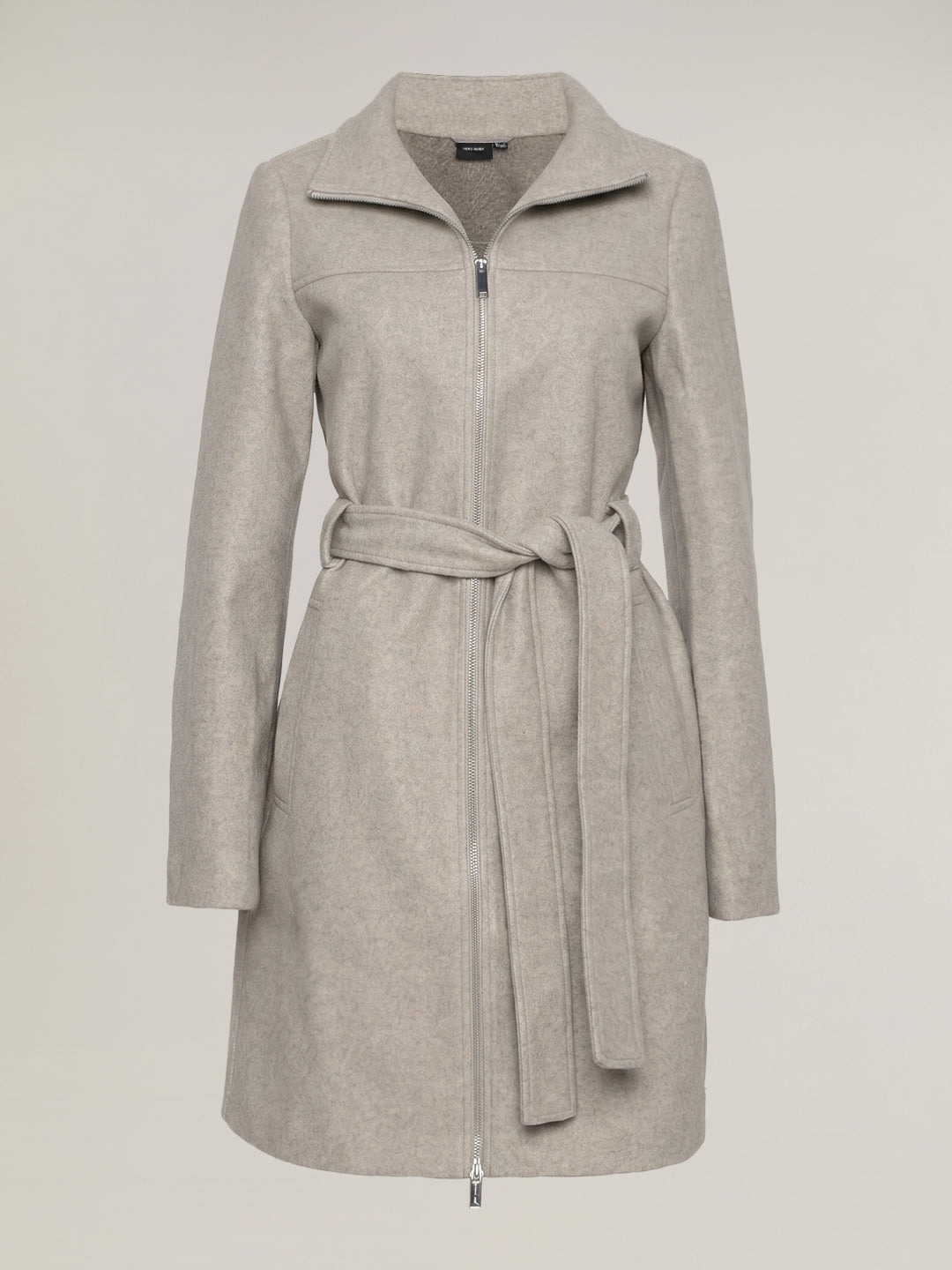 Grey Belted Long Coat