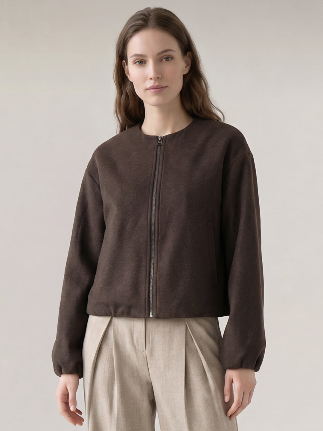 Dark Brown Bomber Jacket