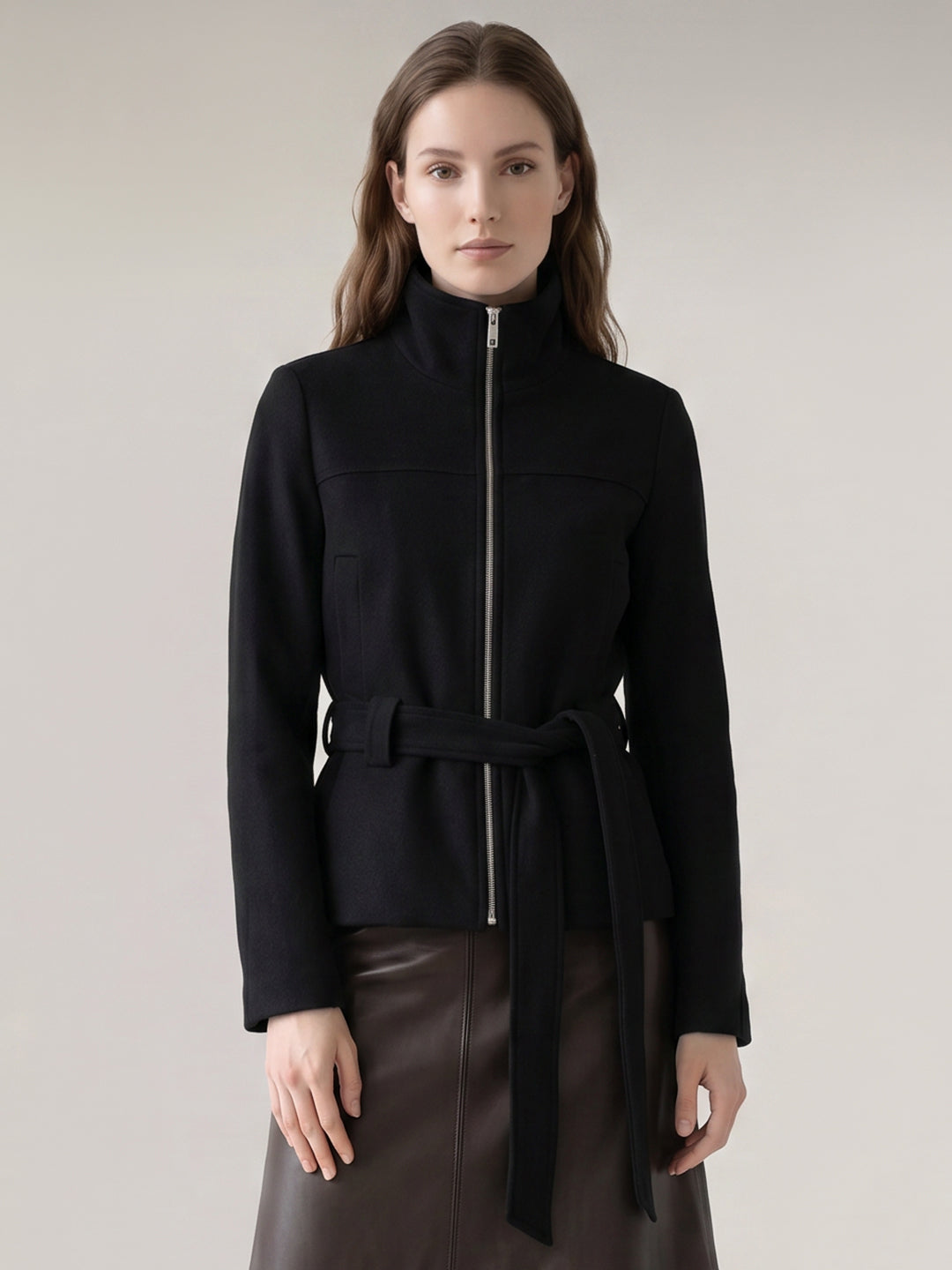Black Belted Short Jacket