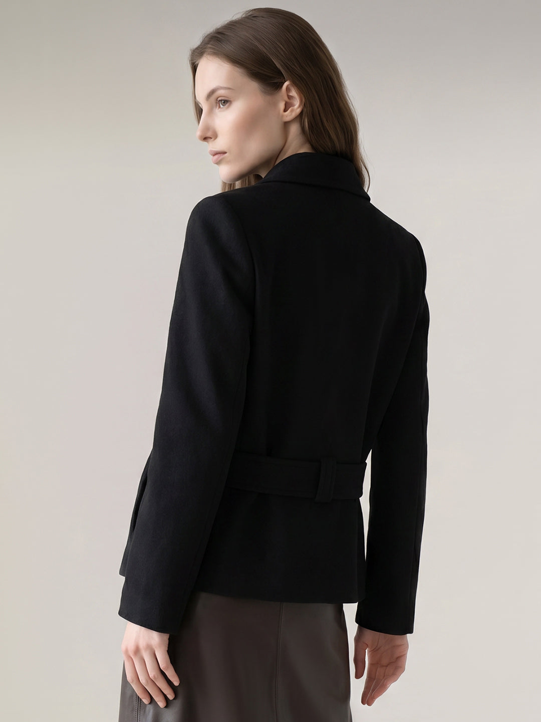 Black Belted Short Jacket
