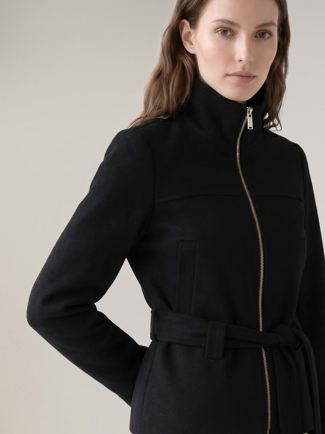 Black Belted Short Jacket