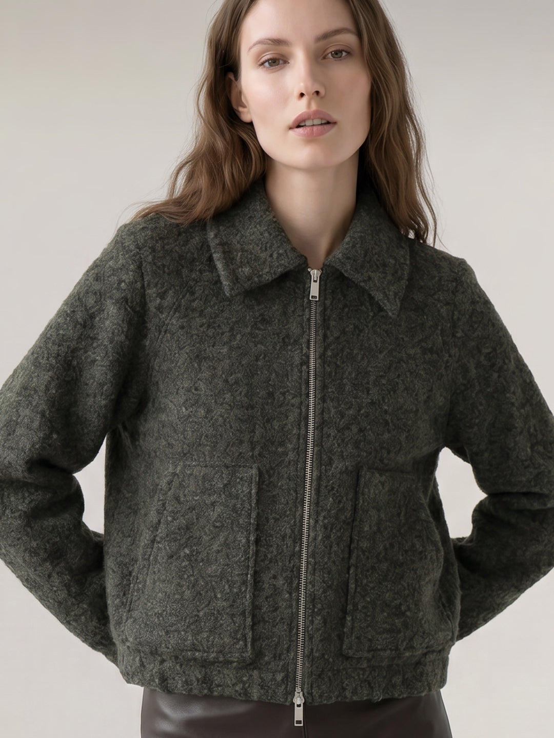 Textured Zip-Up Jacket