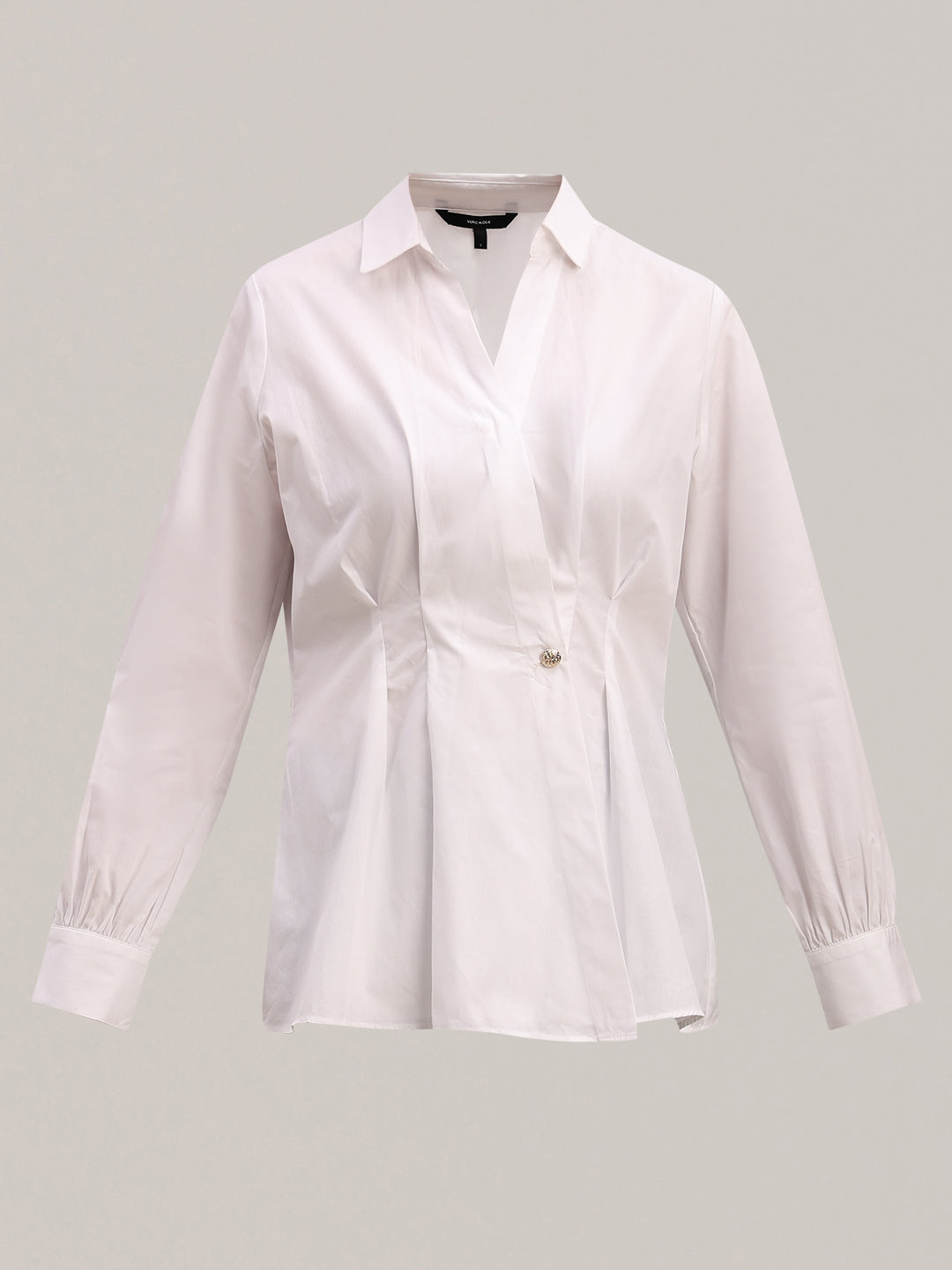 White Tailored Wrap Shirt