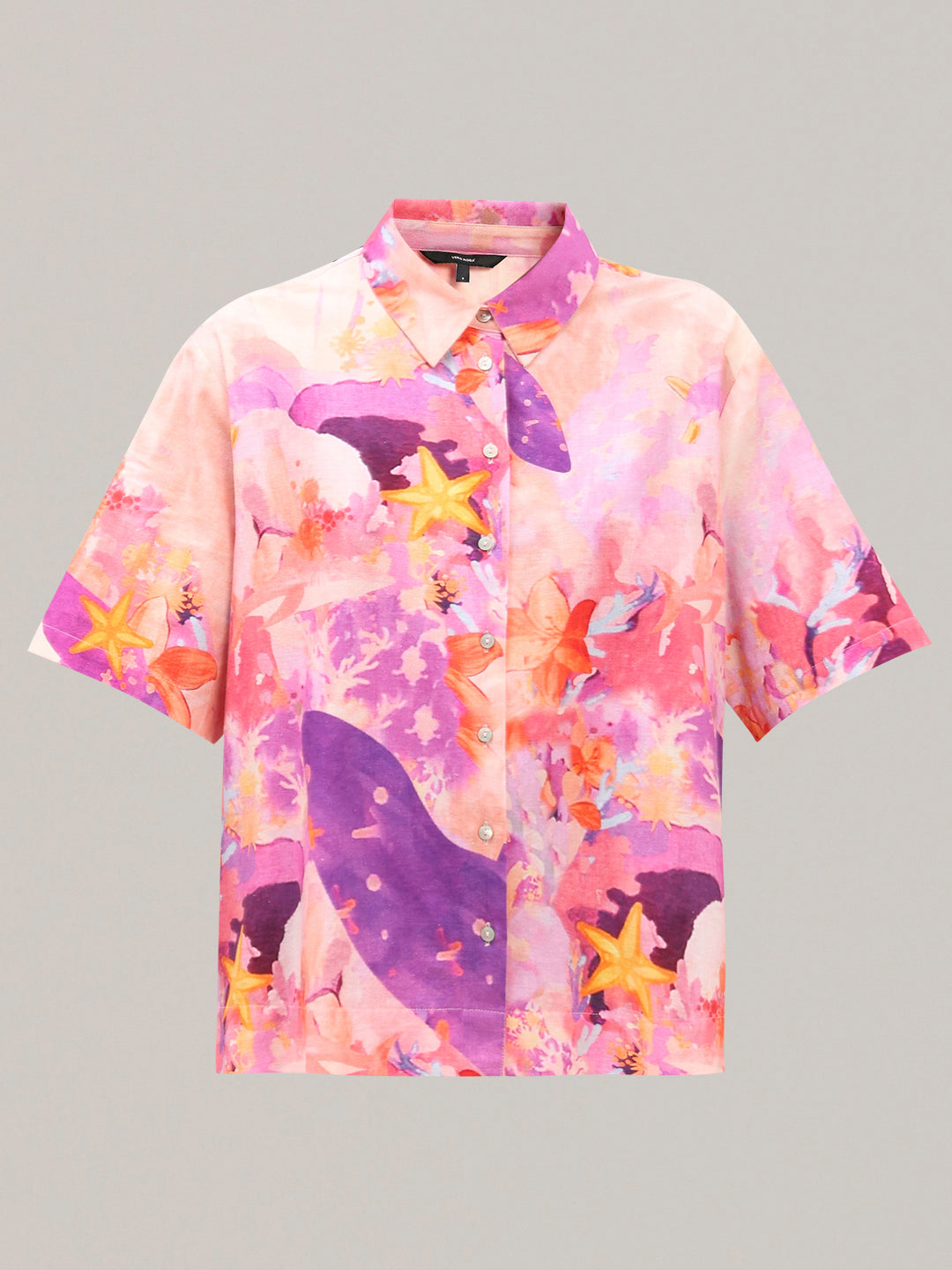 Pink Printed Relaxed Fit Shirt