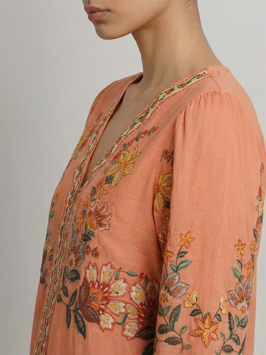 Orange Floral Printed Top