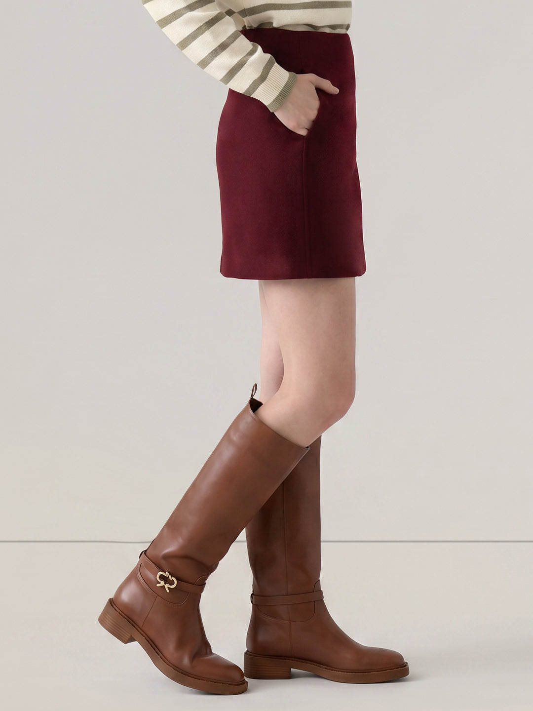 Burgundy Mini Skirt