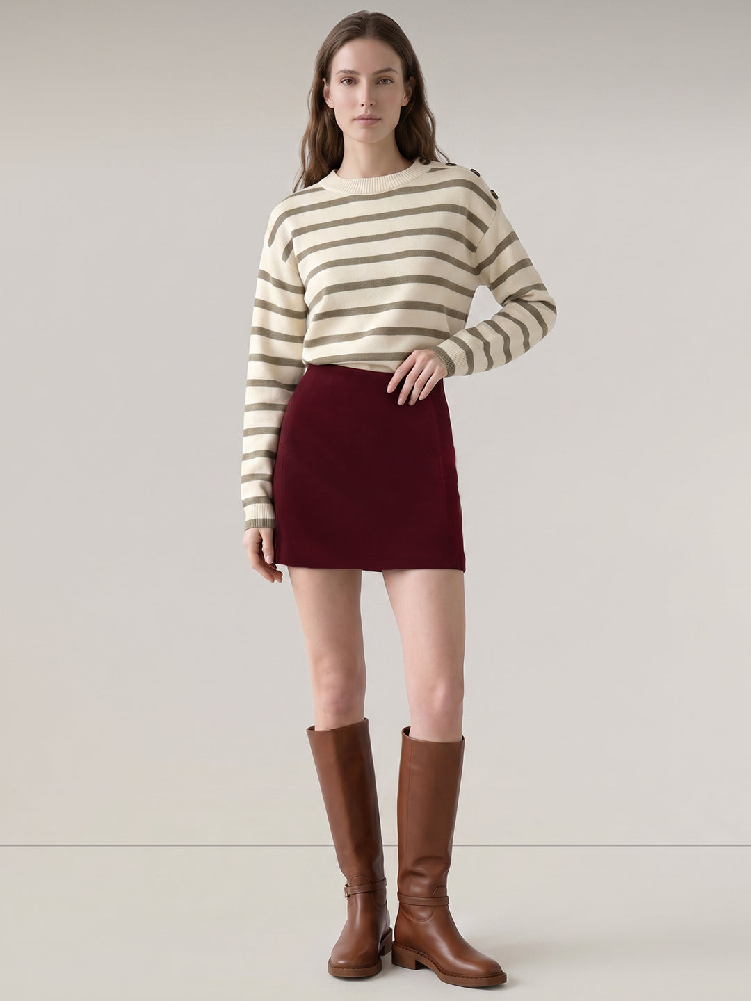 Burgundy Mini Skirt