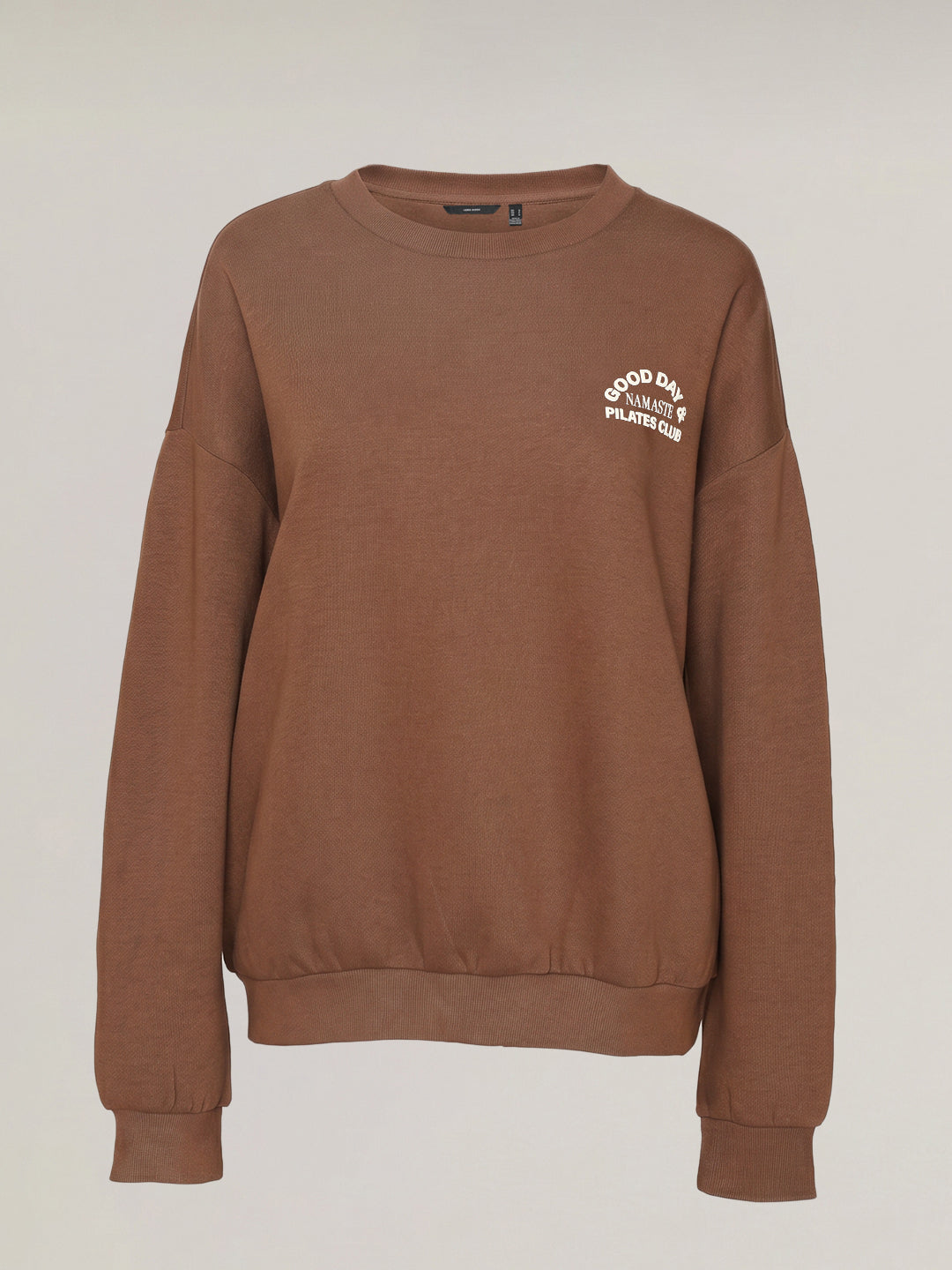 Brown Printed Boxy Fit Sweatshirt