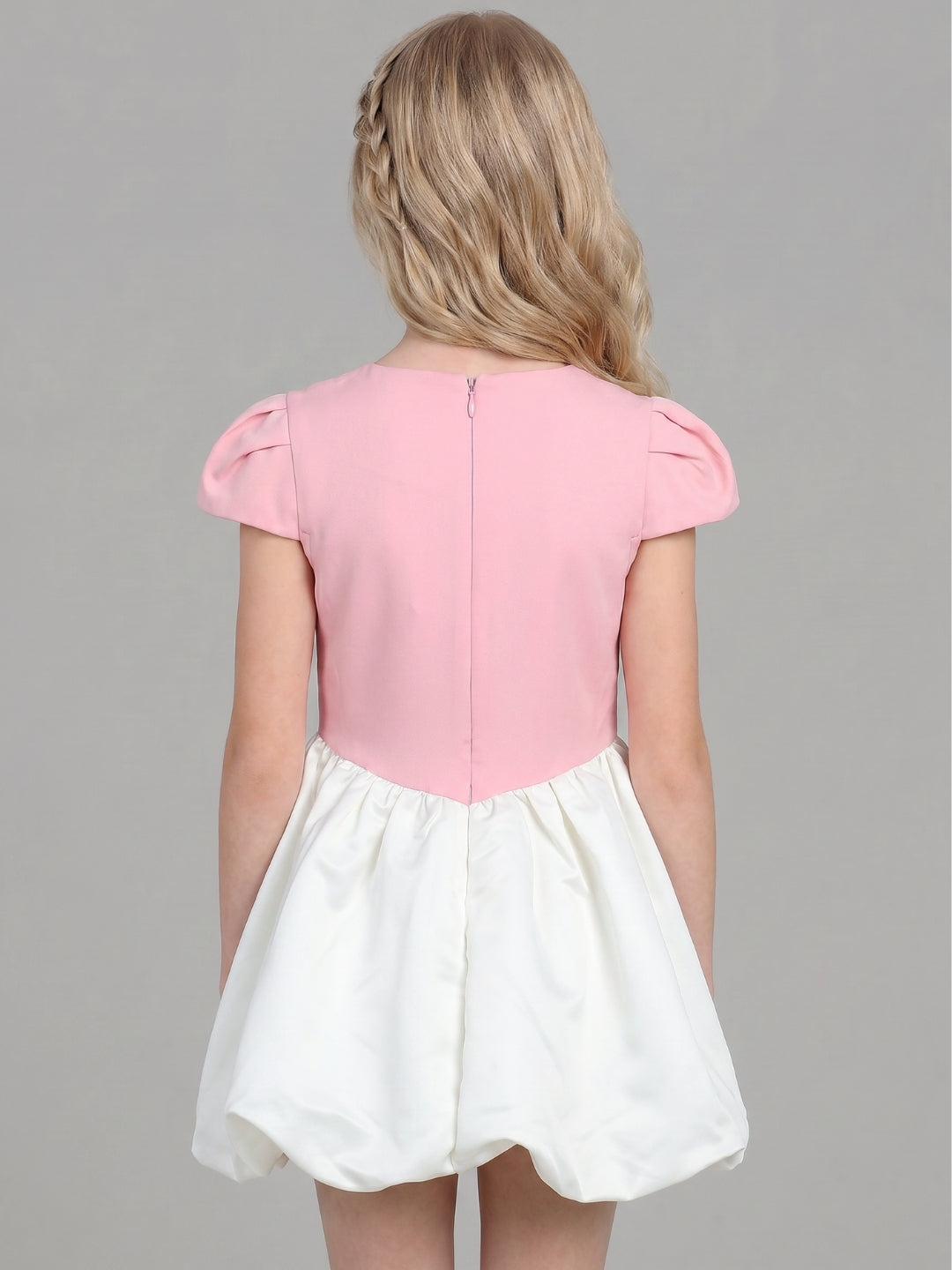 GIRLS Pink Colourblocked Dress