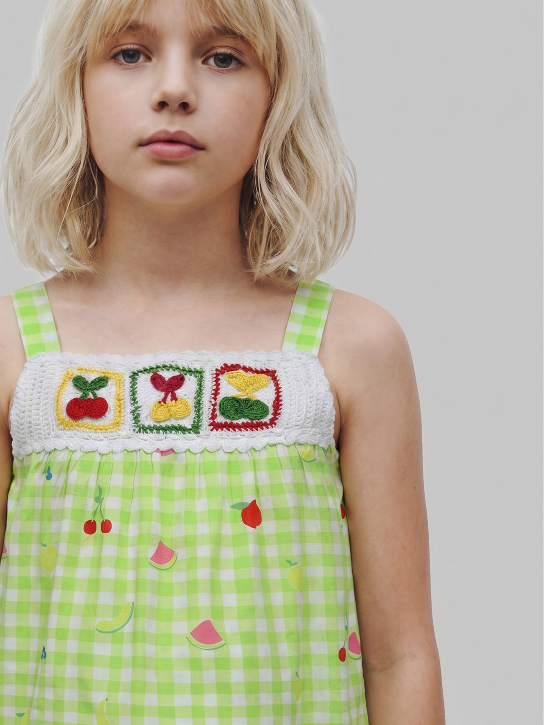 GIRLS Green Printed Cotton Top