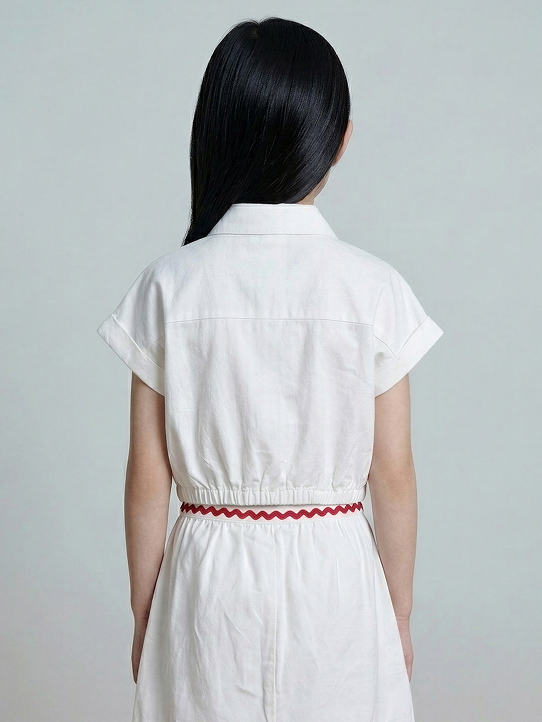 GIRLS Embroidered Cropped Shirt