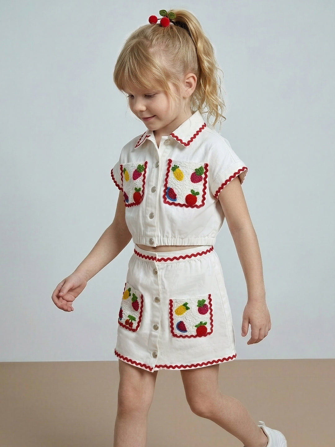 GIRLS Embroidered Cropped Skirt