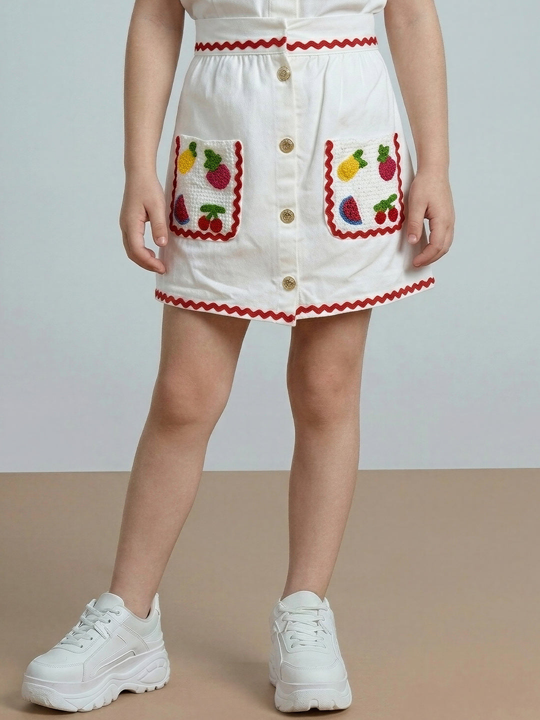 GIRLS Embroidered Cropped Skirt