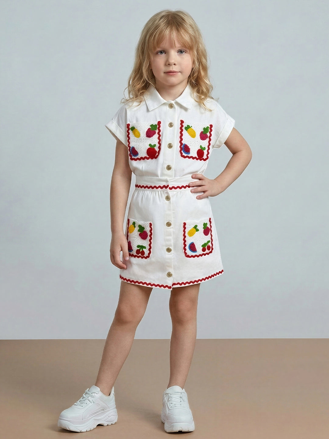 GIRLS Embroidered Cropped Skirt